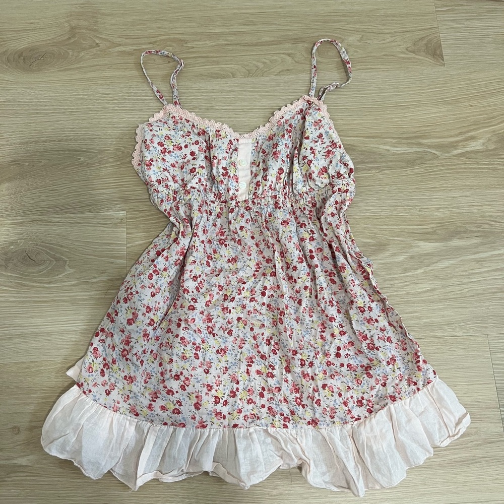 y2k floral babydoll top